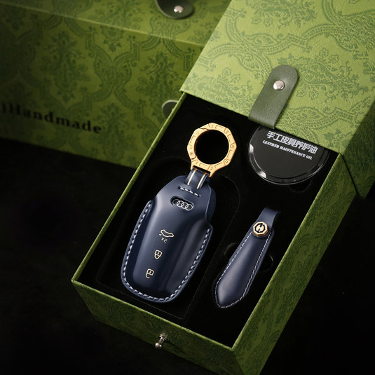 Audi Genuine Leather Protection Car Key Fob Case Cover For A5L 2025, Q6L e-tron 2025