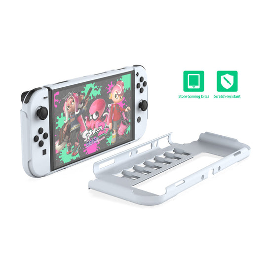 Switch OLED Integrated Protective Shell with 6 Game Card Slots Full Protection Cover - Polar Tech Australia