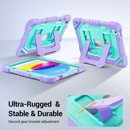 [Built-in Stand][With Shoulder Strap] Apple iPad Air 11-inch M2/M3/M4 (2024/2025/2026) Shock-absorb Heavy Duty Case