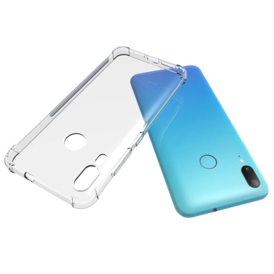 Motorola Moto E6 Plus - AirPillow Cushion Transparent Soft Clear TPU Four Corners Protective Case With 2PC 9H Tempered Glass Screen Protector