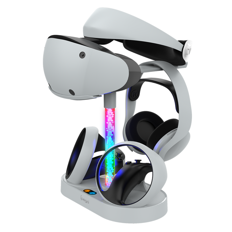 Load image into Gallery viewer, PlayStation PS VR 2 - Headset Charging Display Stand Dual Controller Charging Station with RGB Light Charger for PS5 - Polar Tech Australia
