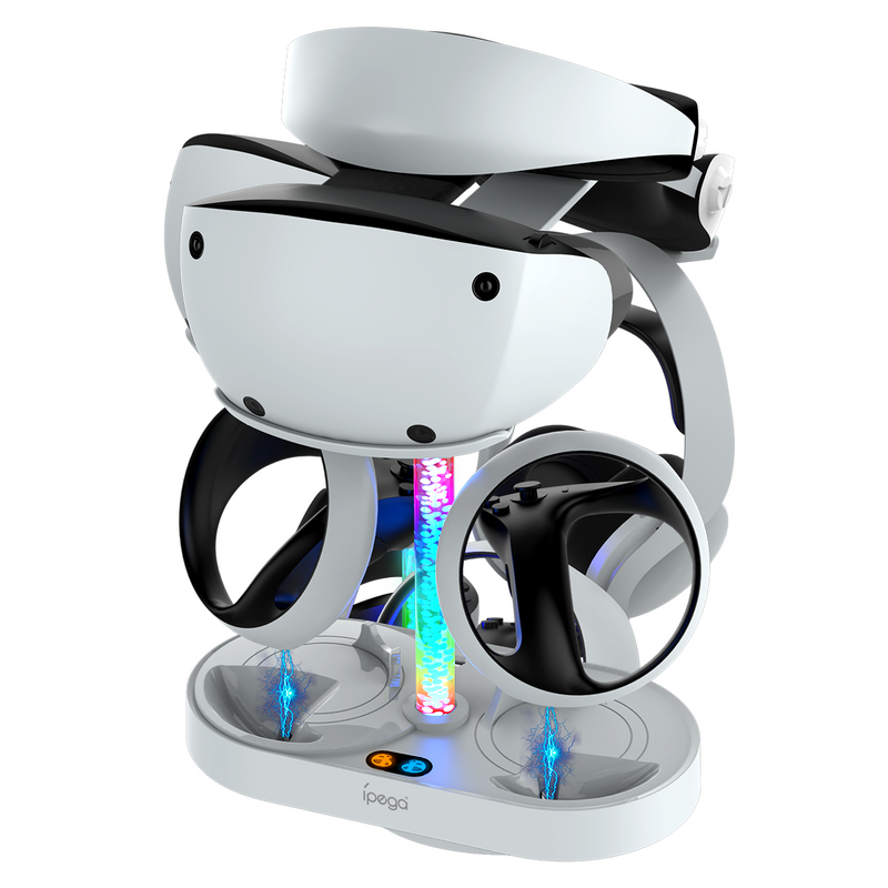 Load image into Gallery viewer, PlayStation PS VR 2 - Headset Charging Display Stand Dual Controller Charging Station with RGB Light Charger for PS5 - Polar Tech Australia
