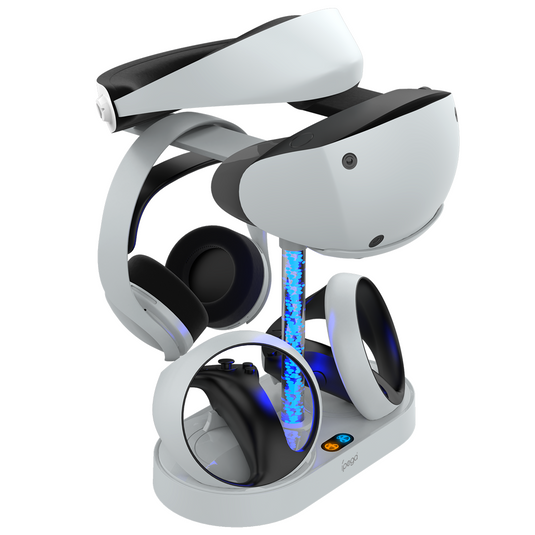 PlayStation PS VR 2 - Headset Charging Display Stand Dual Controller Charging Station with RGB Light Charger for PS5 - Polar Tech Australia