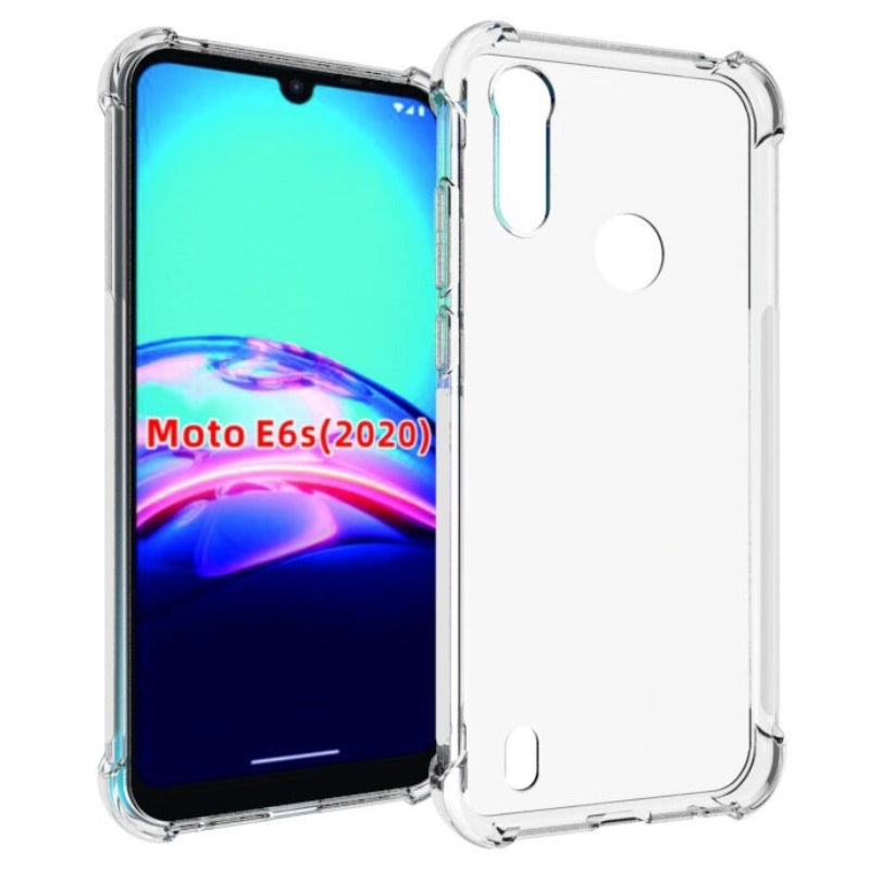 Load image into Gallery viewer, Motorola Moto E6s 2020 - AirPillow Cushion Transparent Soft Clear TPU Four Corners Protective Case With 2PC 9H Tempered Glass Screen Protector
