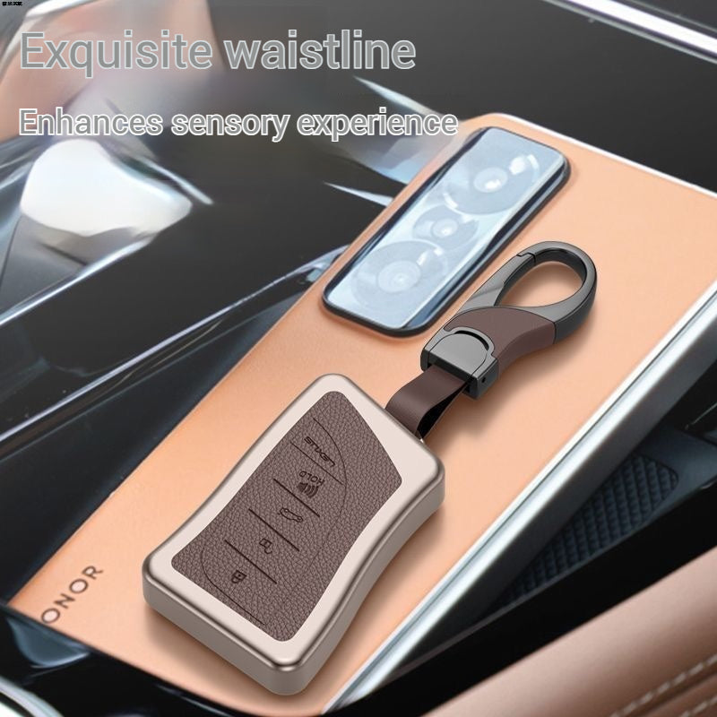 Load image into Gallery viewer, Lexus Aluminum Alloy Leather Car Key Fob Case Cover For ES200, ES300,  RX300, 350h, NX200, LX570
