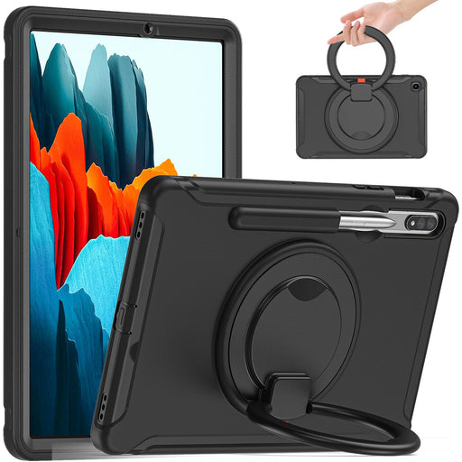 Samsung Galaxy Tab S8 Ultra & S9 Ultra 14.6" - 360 Degree Rotate Shockproof Heavy Duty Tough Ring Holder Stand Case Cover With  Pen Holder - Polar Tech Australia