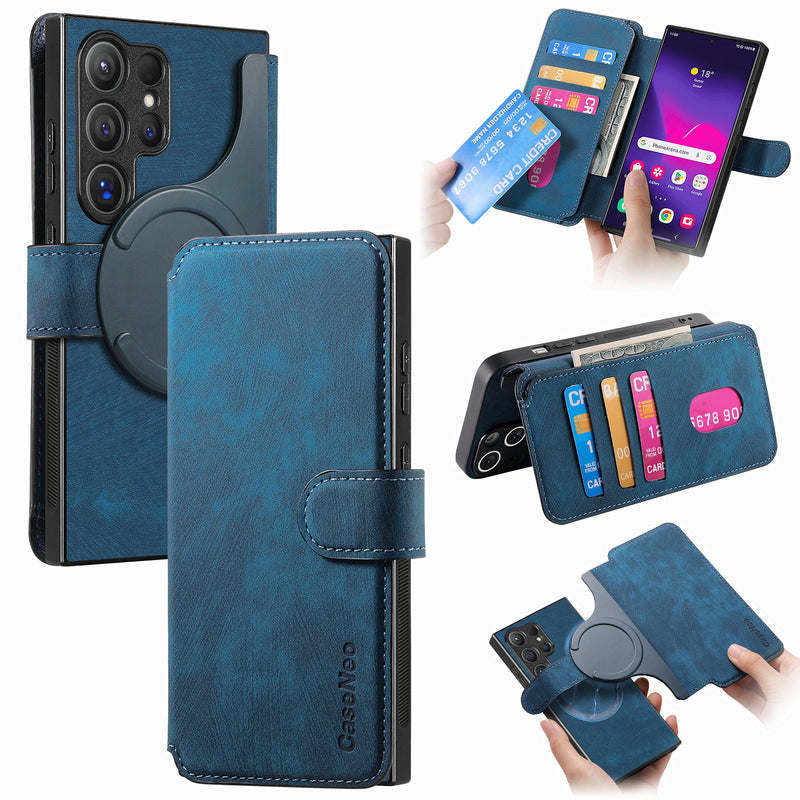 Load image into Gallery viewer, [Magsafe Compatible][Detachable] Samsung Galaxy A17 (SM-A176) Leather Flip Shockproof Wallet Series Case With Card Slot - i-Station Mobile Phone &amp; Electronic Device Repair and Accessories
