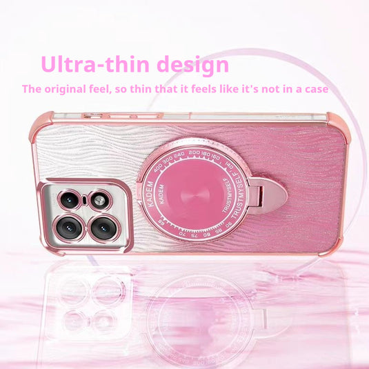 [Built-in Mirror Bracket][Magsafe Compatible] Motorola Moto Edge 30/Neo/Pro/Fusion Electroplated Glitter Shockproof Blingbling Series Case