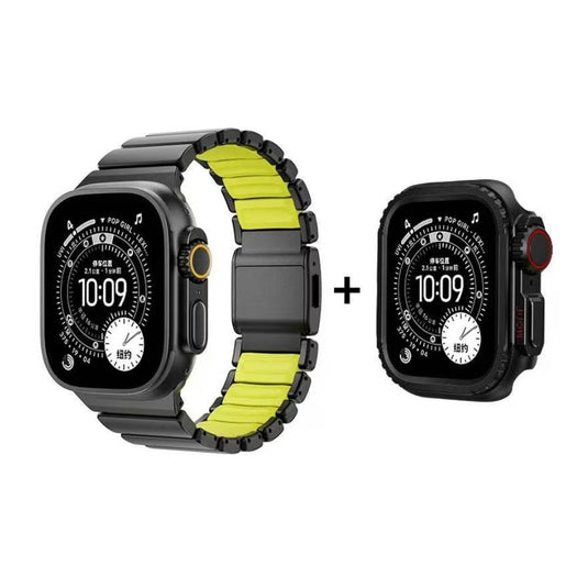 [44mm] Apple Watch Series 6/5/4/SE Dual-Layer Design with Titanium and Silicone Watch Band - i-Station Mobile Phone & Electronic Device Repair and Accessories