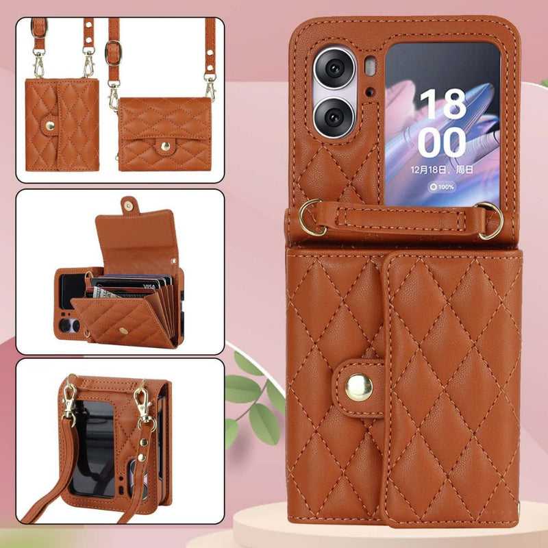 Load image into Gallery viewer, [With Card Slot] OPPO Find N3 Flip (PHT110) - Women Crossbody Simple PU Leather Wallet Series Case With Lanyard
