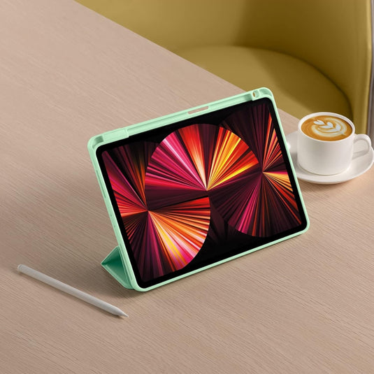 [With Pen Slot] Apple iPad Pro 12.9" 2018/2020/2021/2022 - Soft TPU Smart Sleep Drop Proof Magnet Stand Case