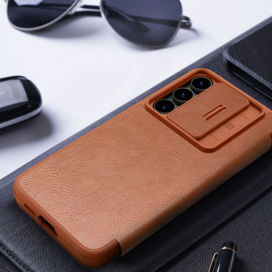 Samsung Galaxy S24 FE - NILLKIN Qin Pro Series Sliding Camera Cover Design Leather Phone Case