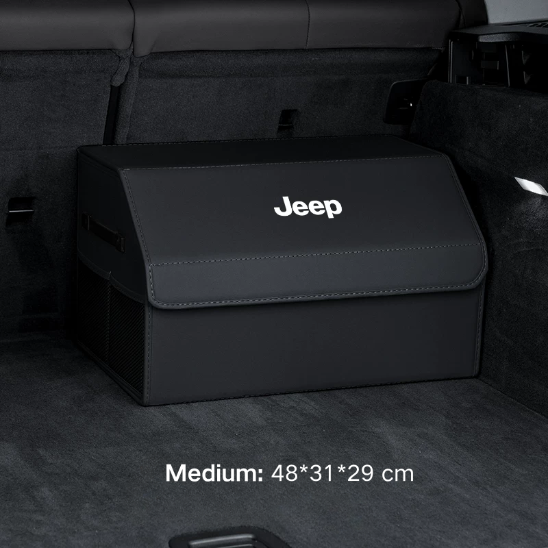 Load image into Gallery viewer, Jeep Microfiber Leather Car Trunk Storage Box for Cherokee, Renegade, Compass, Grand Cherokee, Wrangler, Gladiator
