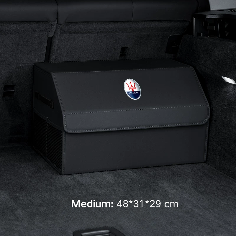 Load image into Gallery viewer, Maserati Microfiber Leather Car Trunk Storage Box for Quattroporte, Ghibli, Levante, Grecale
