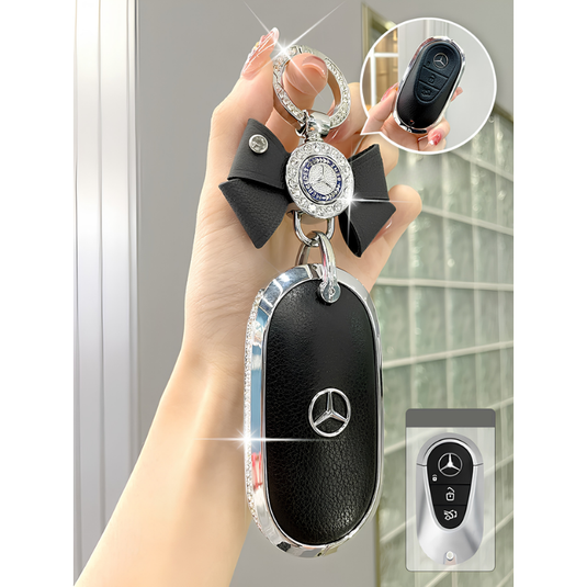 Mercedes Benz Glitter Leather Car Key Fob Case Cover For E300L, C260L, C200, GLB, A200L, S-Class, GLC260, GLE350, GLA - i-Station Mobile Phone & Electronic Device Repair and Accessories
