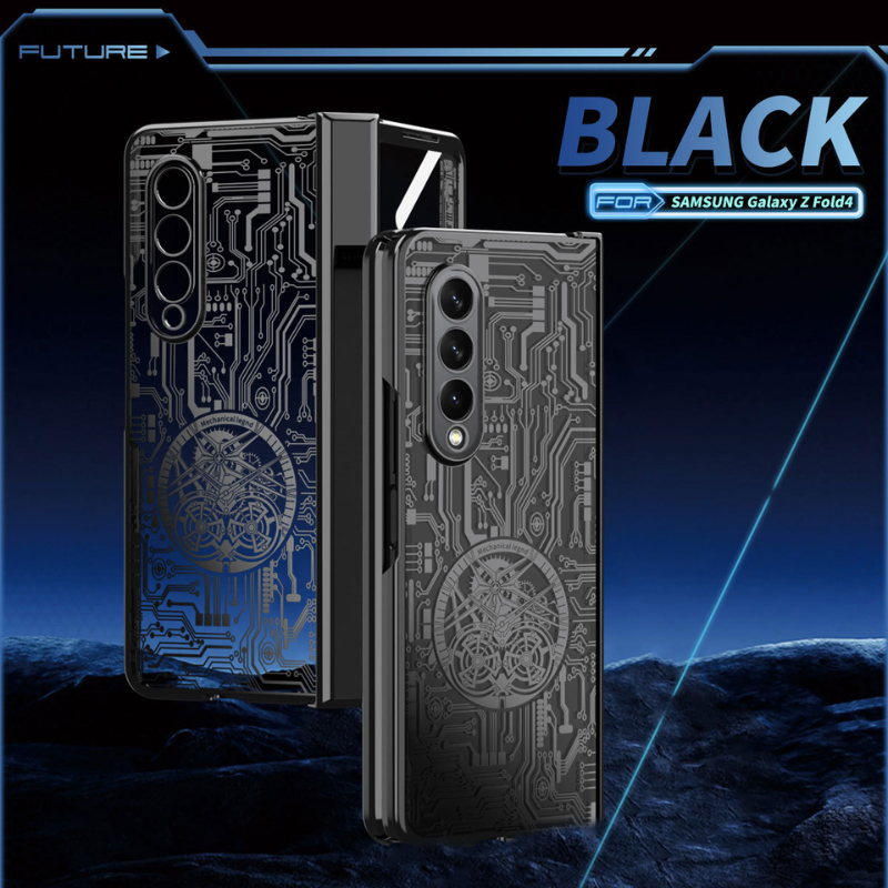 [Built-in Screen Protector] Samsung Galaxy Z Fold 3 SM-F926 Electroplated Mechanical Gear Full-cover Fashion-Forward Series Case - i-Station Mobile Phone & Electronic Device Repair and Accessories