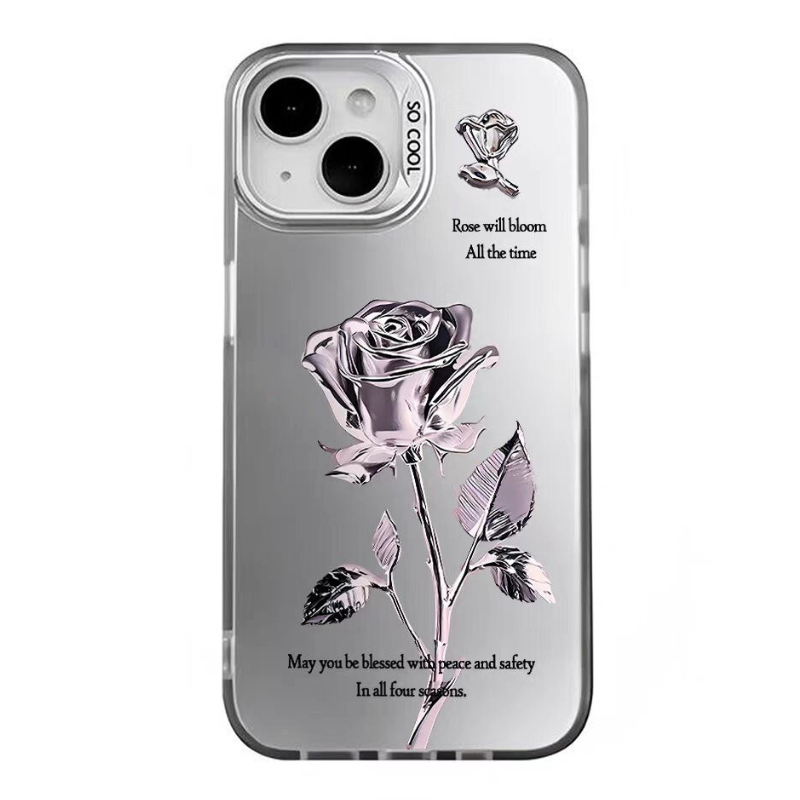 Load image into Gallery viewer, Apple iPhone 13/Pro/Pro Max 3D Rose Full-cover Silicone BlingBling Series Case
