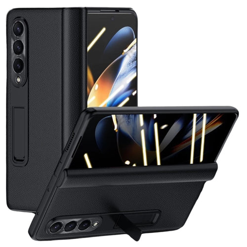 Samsung Galaxy Fold 3 (SM-F926) - Case and Film Integrated Genuine Leather Series Stand Case