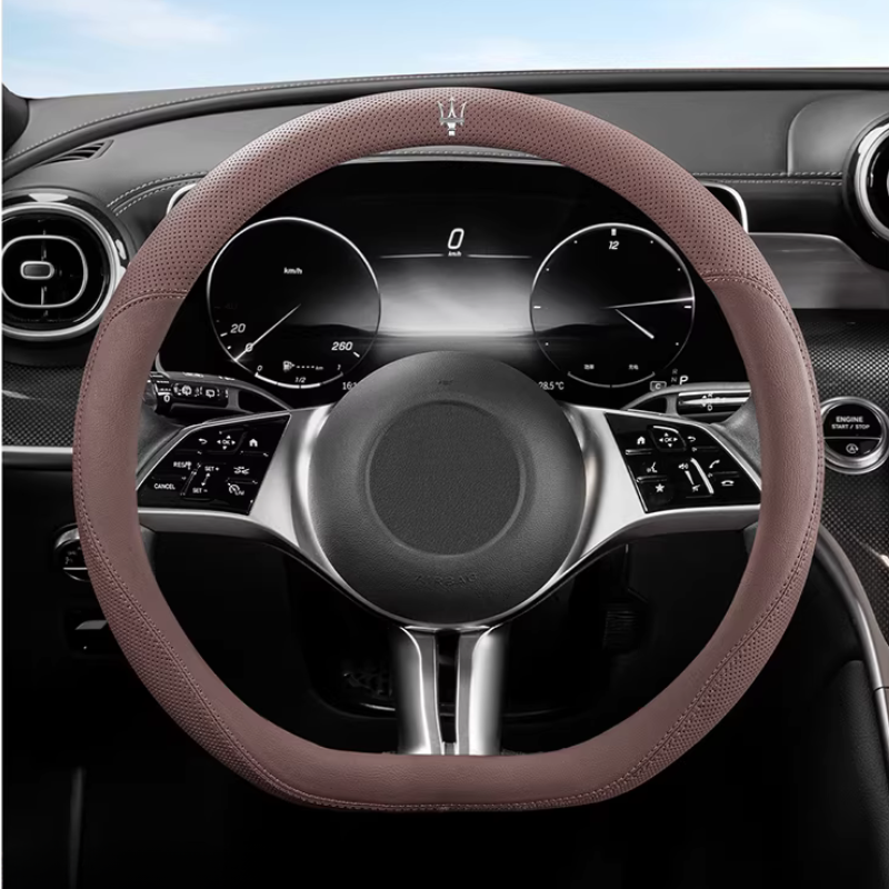 Load image into Gallery viewer, Maserati Nappa Leather Breathable Steering Wheel Cover for Quattroporte, Ghibli, Levante, MC20 - i-Station Mobile Phone &amp; Electronic Device Repair and Accessories
