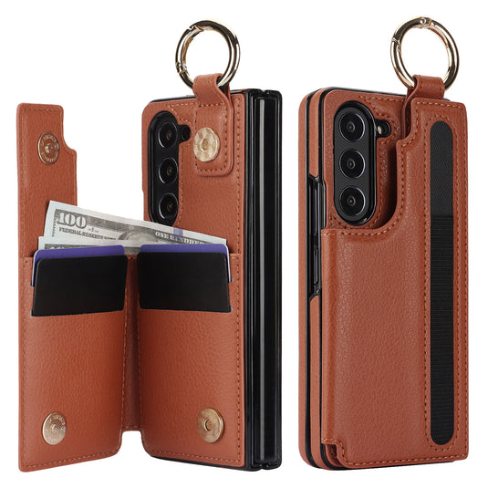 [With Card Slot] Samsung Galaxy Z Fold 5 (SM-F946) - Business PU Leather Wallet Series Case