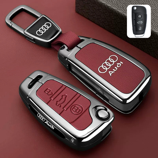 Audi Premium Leather Protection Car Key Fob Case Cover For A3, A4, A5, A6, Q2, Q3, Q5, Q7, Q8, e-tron - i-Station Mobile Phone & Electronic Device Repair and Accessories
