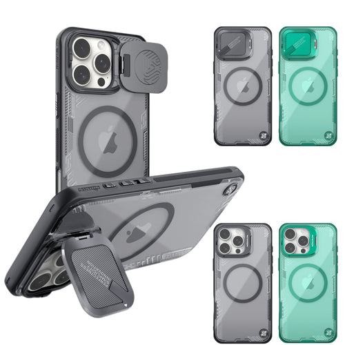 [Magsafe Compatible] Apple iPhone 16 Pro/Max - NILLKIN Shield Flip Style Lens Camera Stand Protective Case