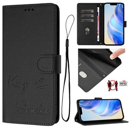 [With Card Slot] OPPO Reno 12 5G (CPH2625) - Fashion Smile PU Leather Wallet Series Stand Case With Lanyard