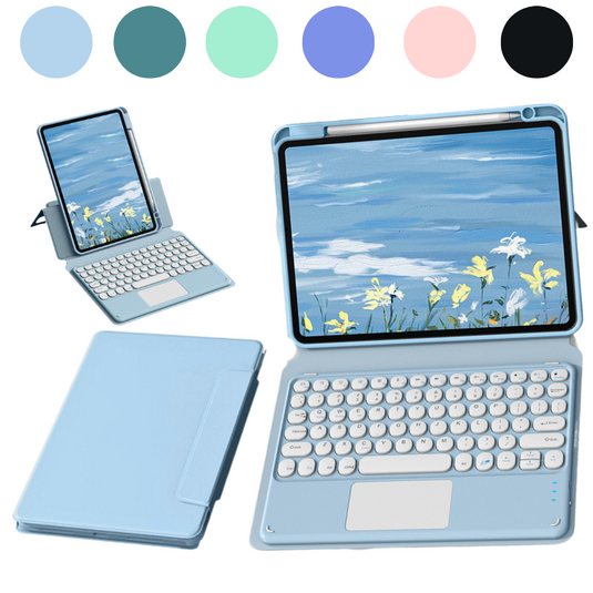 [Detachable] Apple iPad 7/8/9 10.2'' 7/8/9th Gen (2019/2020/2021) Magnetic Touch Wireless Keyboard Case