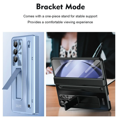 [With Stand] Samsung Galaxy Z Fold 6 SM-F956 Hinge Folding Full Protection Tempered Glass Essentials Series Case - i-Station Mobile Phone & Electronic Device Repair and Accessories