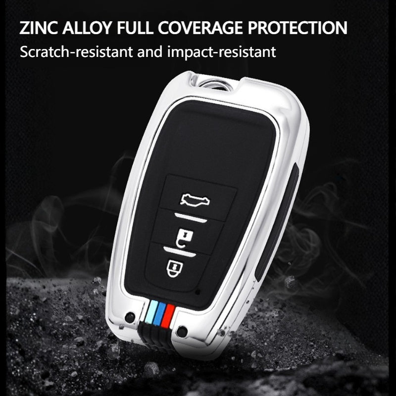 Load image into Gallery viewer, Toyota Metal Shell &amp; Soft Silicone Full Protection Car Key Fob Case Cover For Camry RAV4 Highlander Avalon C-HR Prius Corolla - i-Station Mobile Phone &amp; Electronic Device Repair and Accessories

