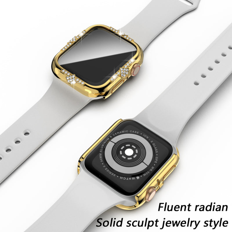 Load image into Gallery viewer, [2 in 1 - Case + Protector] Apple Watch Series 4/5/6/SE/7/8/9 - Fashion Diamond-inlaid Shockproof Frame Case
