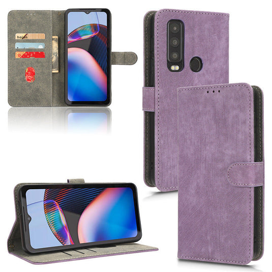 [With Card Solt] Motorola Moto Defy 2 - Flip Folio Case with Card Holders Leather Wallet Case With 2PC 9HD Tempered Glass Screen Protector