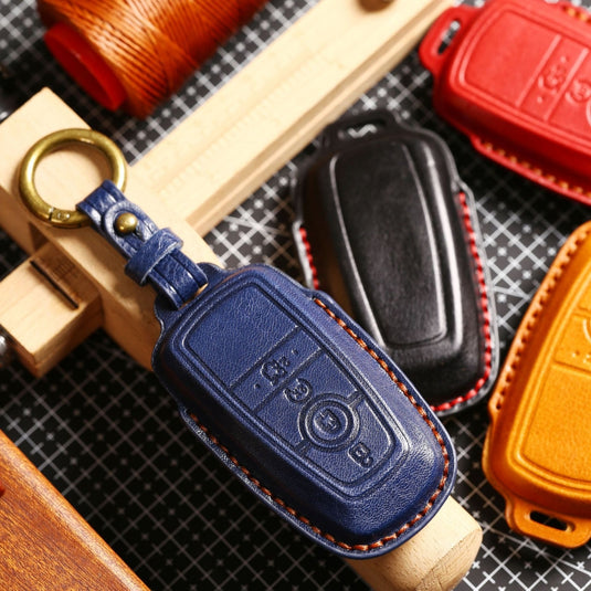 Ford Handcrafted Genuine Leather Folding Key Protective Case For Raptor F-150, Focus, Escort, Mondeo, Edge, Explorer, Mustang