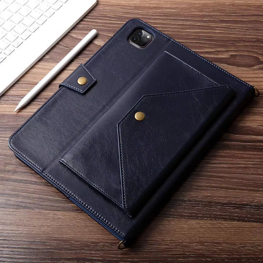 [With Pen Slot][With Card Solt] Apple iPad 10.2" 7th/8th/9th Gen (2019/2020/2021) - Women Crossbody PU Leather Wallet Stand Case With Lanyard