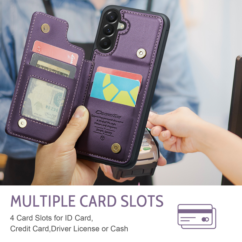 Load image into Gallery viewer, [With Card Slot] Samsung Galaxy A57 (SM-A576) - RFID Flip Premium Leather Wallet Series Case
