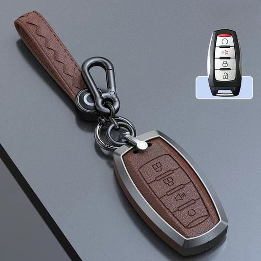 Great Wall Zinc Alloy Leather Car Key Fob Case Cover For GWM Cannon (Pao) Passenger, Commercial