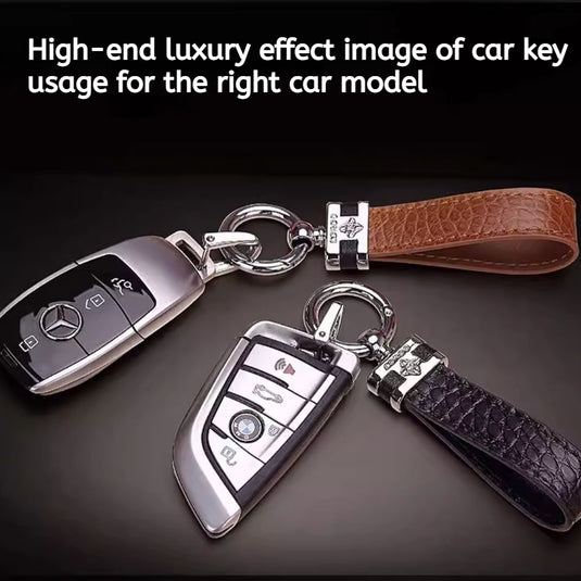 Premium Genuine Leather Keychain Pendant, Refined & Timeless Gift