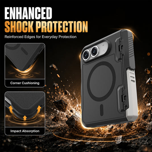 [Built-in Foldable Kickstand] Apple iPhone Duo -  Rugged Drop Proof Magnetic Phone Case