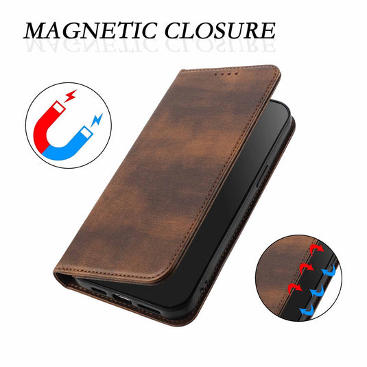 [With Card Slot] Samsung S25/Plus/Ultra/Edge - Multi Functional Leather Flap Wallet Series Case