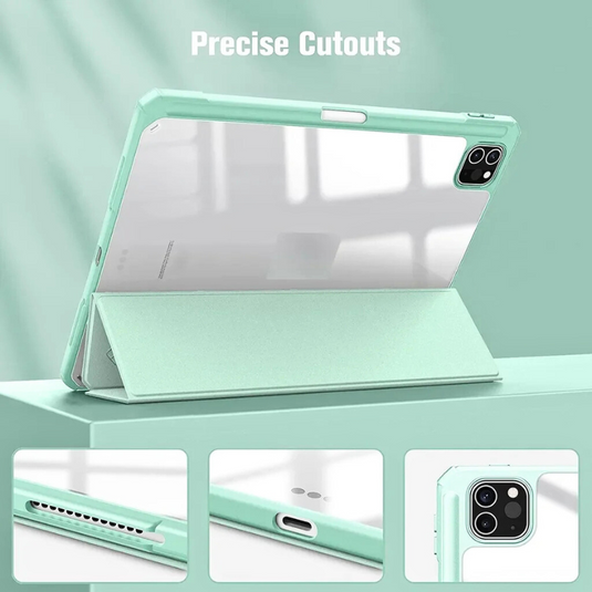 Apple iPad Pro 12.9-inch 4/5/6th Gen (2020/2021/2022) Acrylic Transparent Tablet Case with Pencil Slot