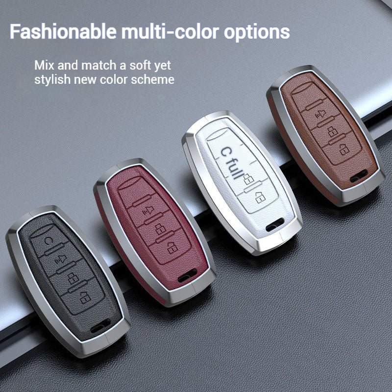 Load image into Gallery viewer, Great Wall Zinc Alloy Leather Car Key Fob Case Cover For GWM Cannon (Pao) Passenger, Commercial
