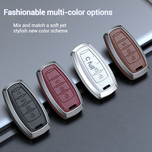 Great Wall Zinc Alloy Leather Car Key Fob Case Cover For GWM Cannon (Pao) Passenger, Commercial