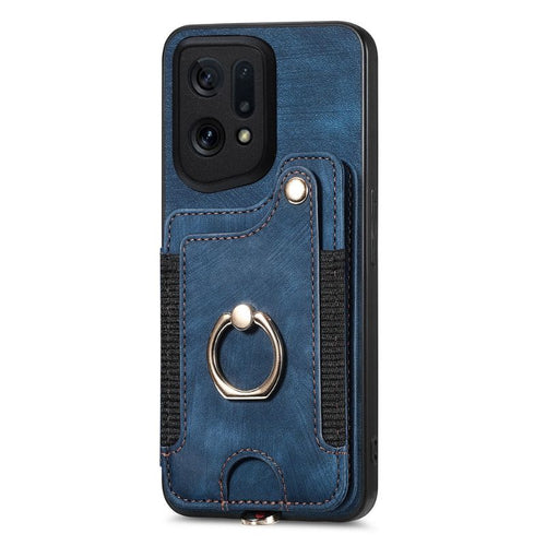[Built-in Ring Kickstand] OPPO Reno11 / Pro 5G - Multi-functional Wallet Stand Shockproof Case With Lanyard