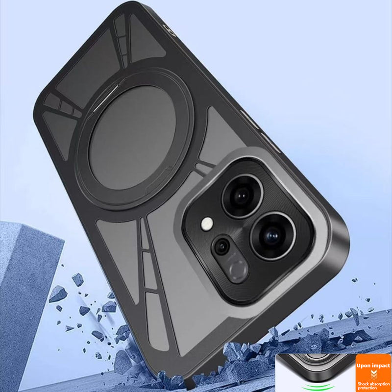 Load image into Gallery viewer, OPPO Find X9/Pro 360° rotation Stand Ice-Cooling Hollow Metal Magnetic Case
