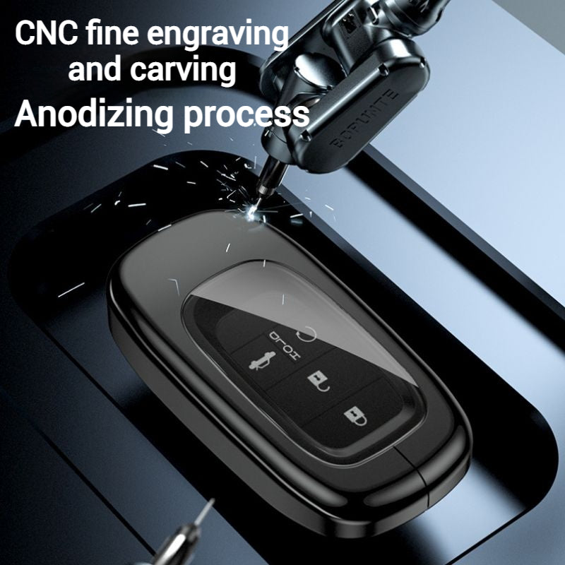 Load image into Gallery viewer, Honda Alloy + Dual TPU Film Protection Car Key Fob Case Cover For Civic, Accord, CR-V, HR-V, Pilot

