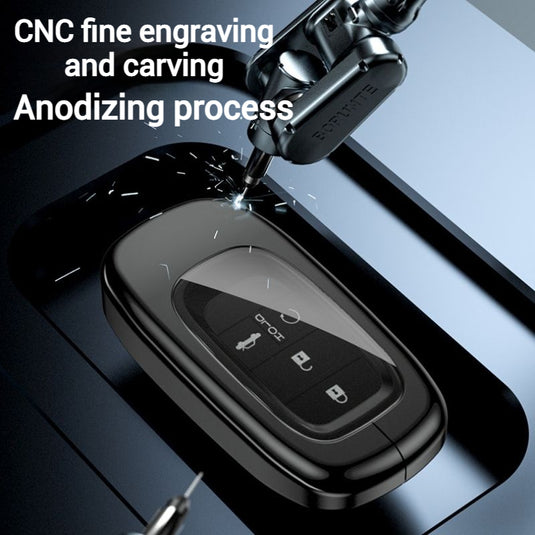Honda Alloy + Dual TPU Film Protection Car Key Fob Case Cover For Civic, Accord, CR-V, HR-V, Pilot