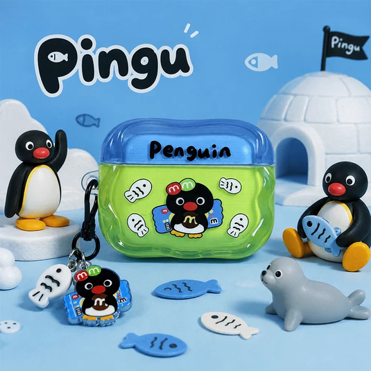 Apple AirPods 5 Cute Penguin Silicone Color-Block Design Protective Cover