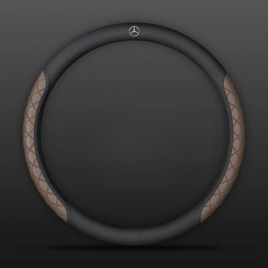 Mercedes-Benz PU Leather Steering Wheel Cover with Heat-Pressed Embossed Texture For C260L, GLB220, GLC, GLE350, GLA200,  E300L