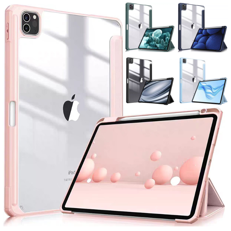 Load image into Gallery viewer, Apple iPad Pro 12.9-inch 4/5/6th Gen (2020/2021/2022) Acrylic Transparent Tablet Case with Pencil Slot
