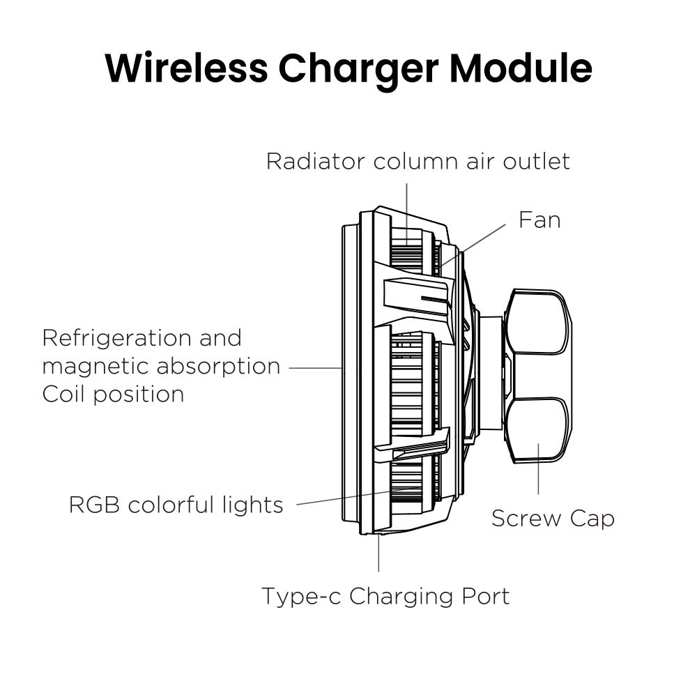 iQuick Magnetic Car Mount Charger with Cooling Semiconductor Radiator IC9 COOLGEAR 15W (IQUICK-C9)-Black - i-Station Mobile Phone & Electronic Device Repair and Accessories